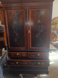 Elegant 19th-century painted English wardrobe